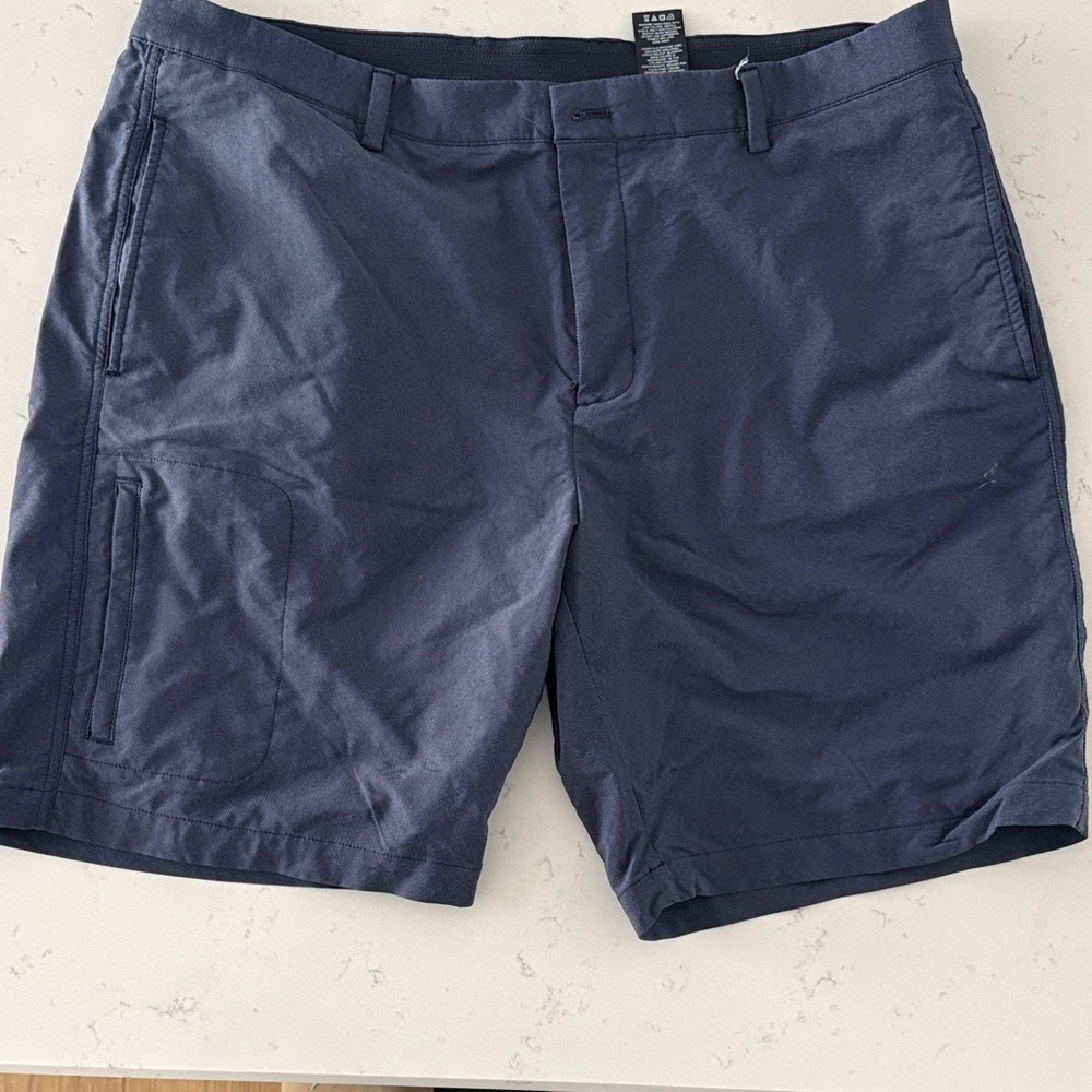 Greg Norman Collection Navy Flat-Front Performance Shorts
